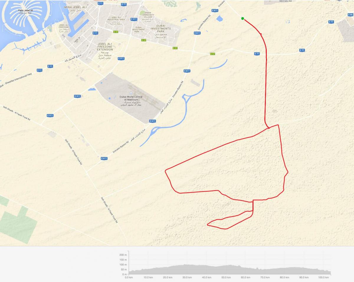 Al Qudra ciklus put lokaciju mapu