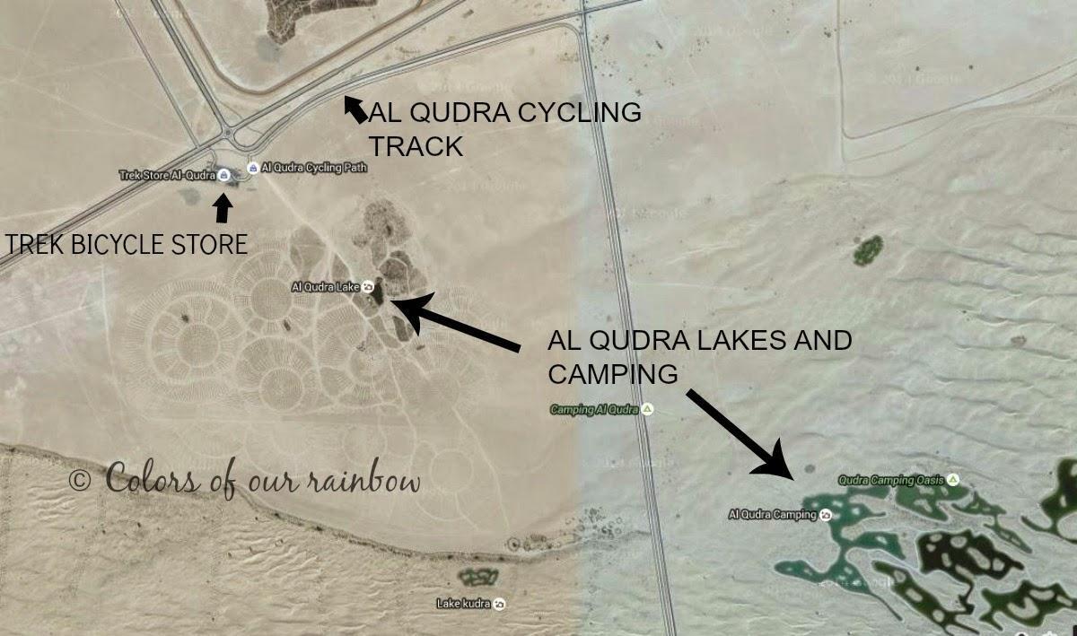 Al Qudra Jezero lokaciju mapu