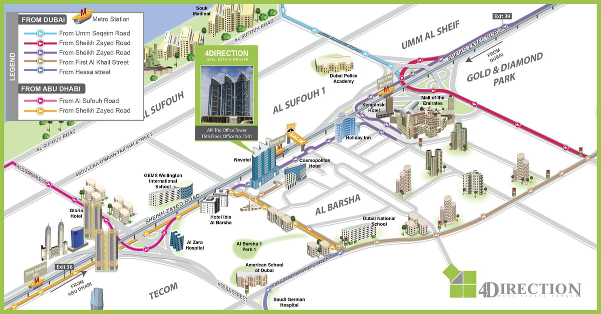 mapa Američki školu za Dubai