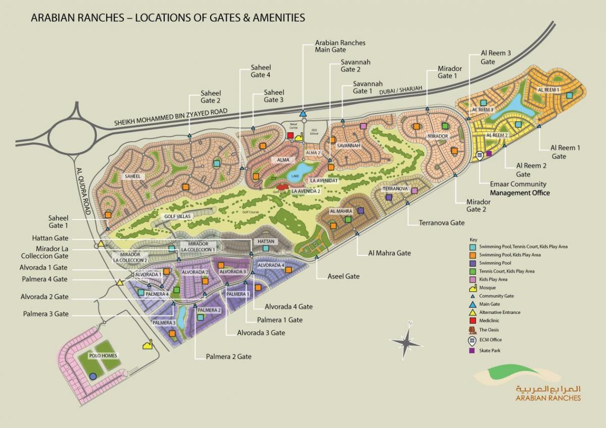 Arapske rančeve Dubai lokaciju mapu