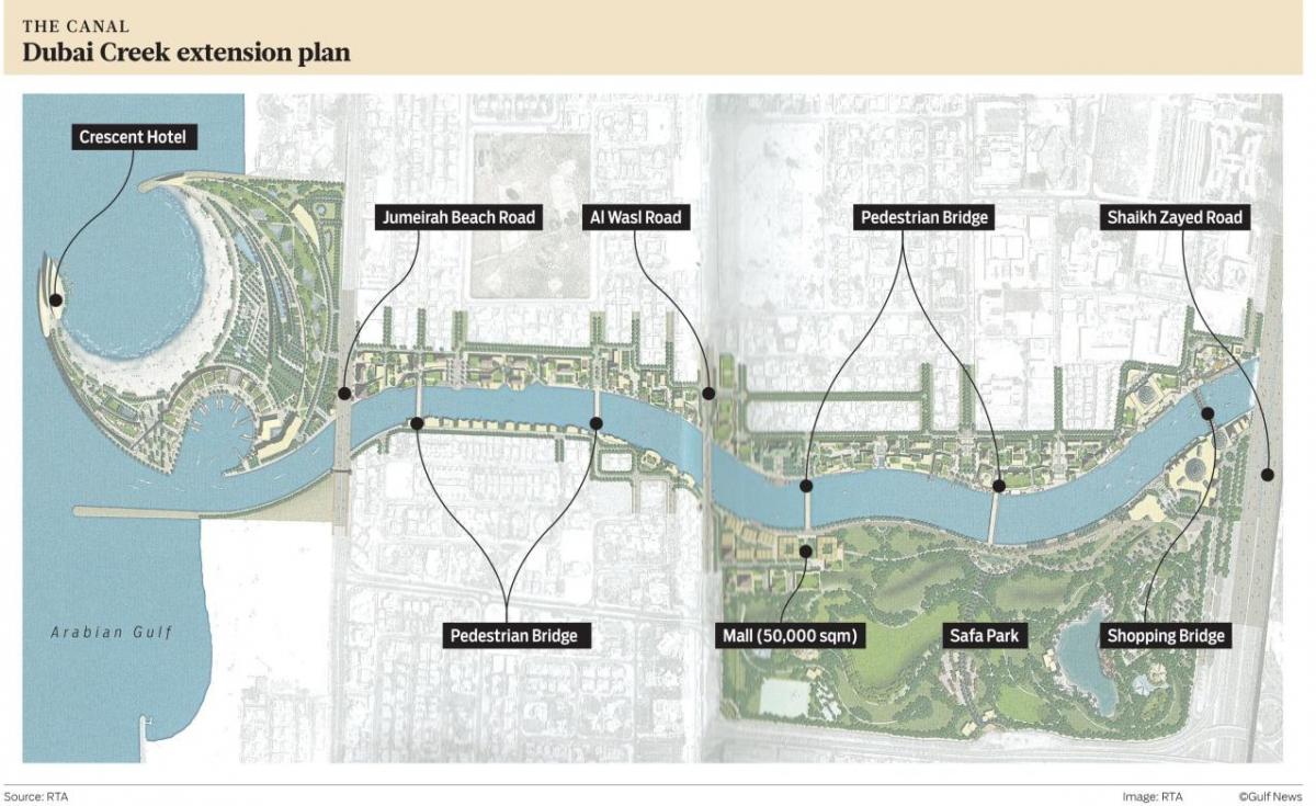 Dubai Creek Parka lokaciju mapu