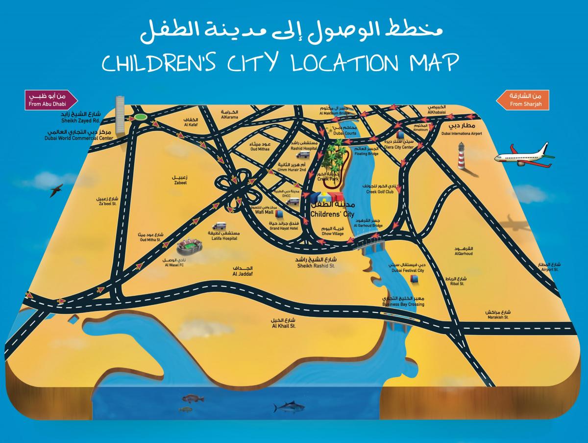 mapi Djece je grad Dubai