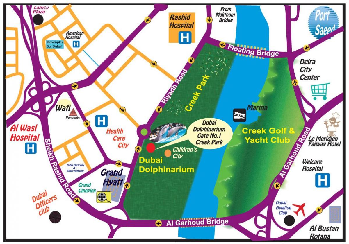 Delfina pokazati Dubai lokaciju mapu