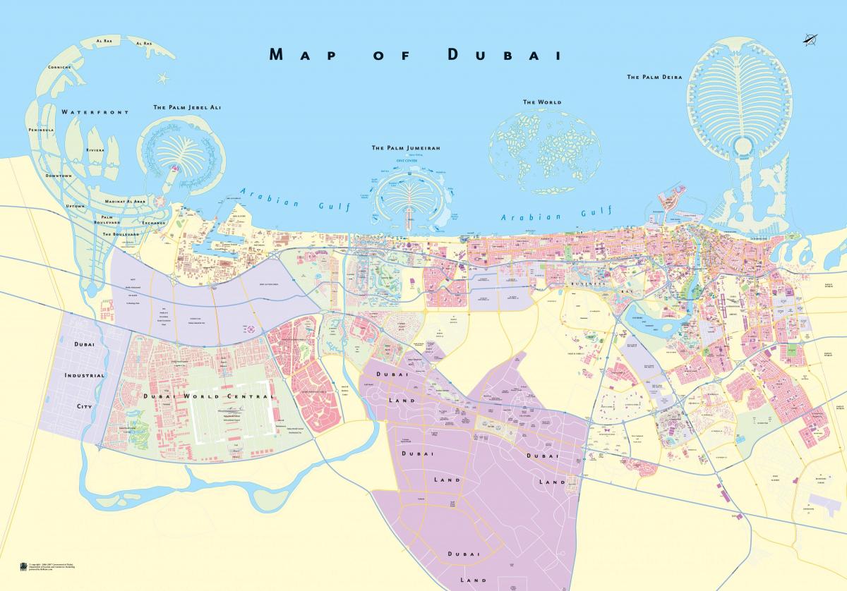mapa Dubai grad