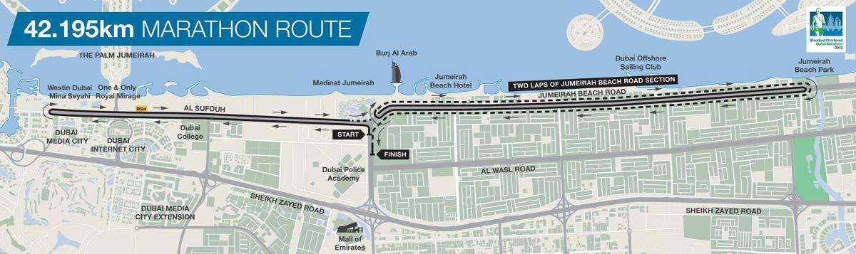 mapa Dubai maraton