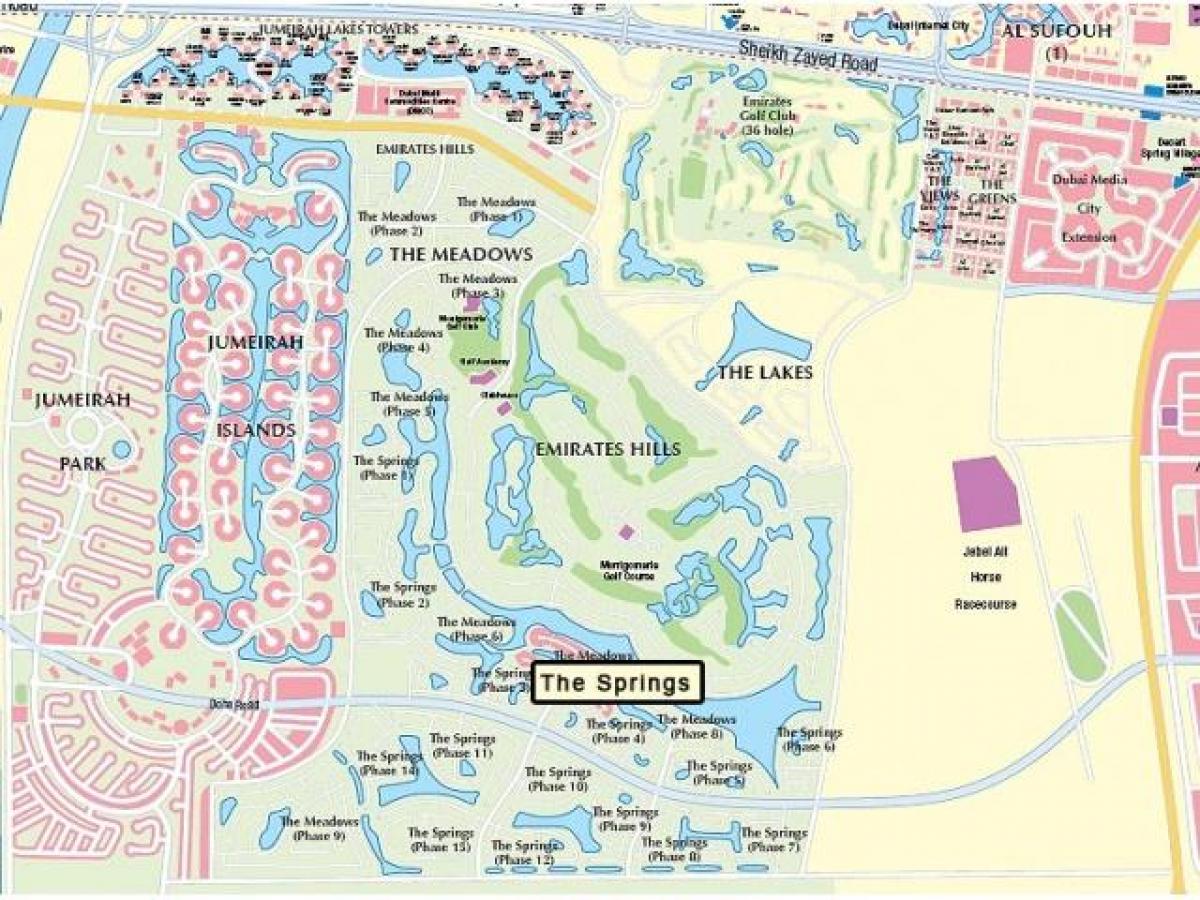 mapa Dubai meadows