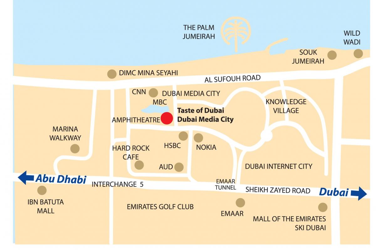 Dubai medija grad lokaciju mapu