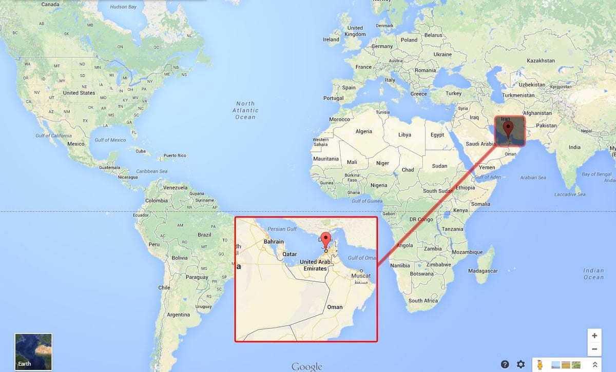Dubai na mapi