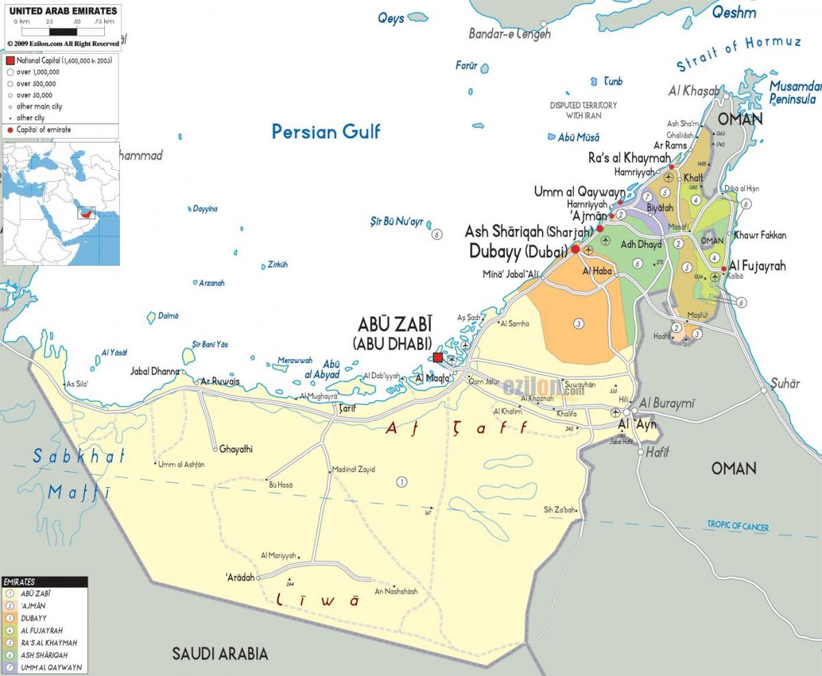 politički mapu Dubai