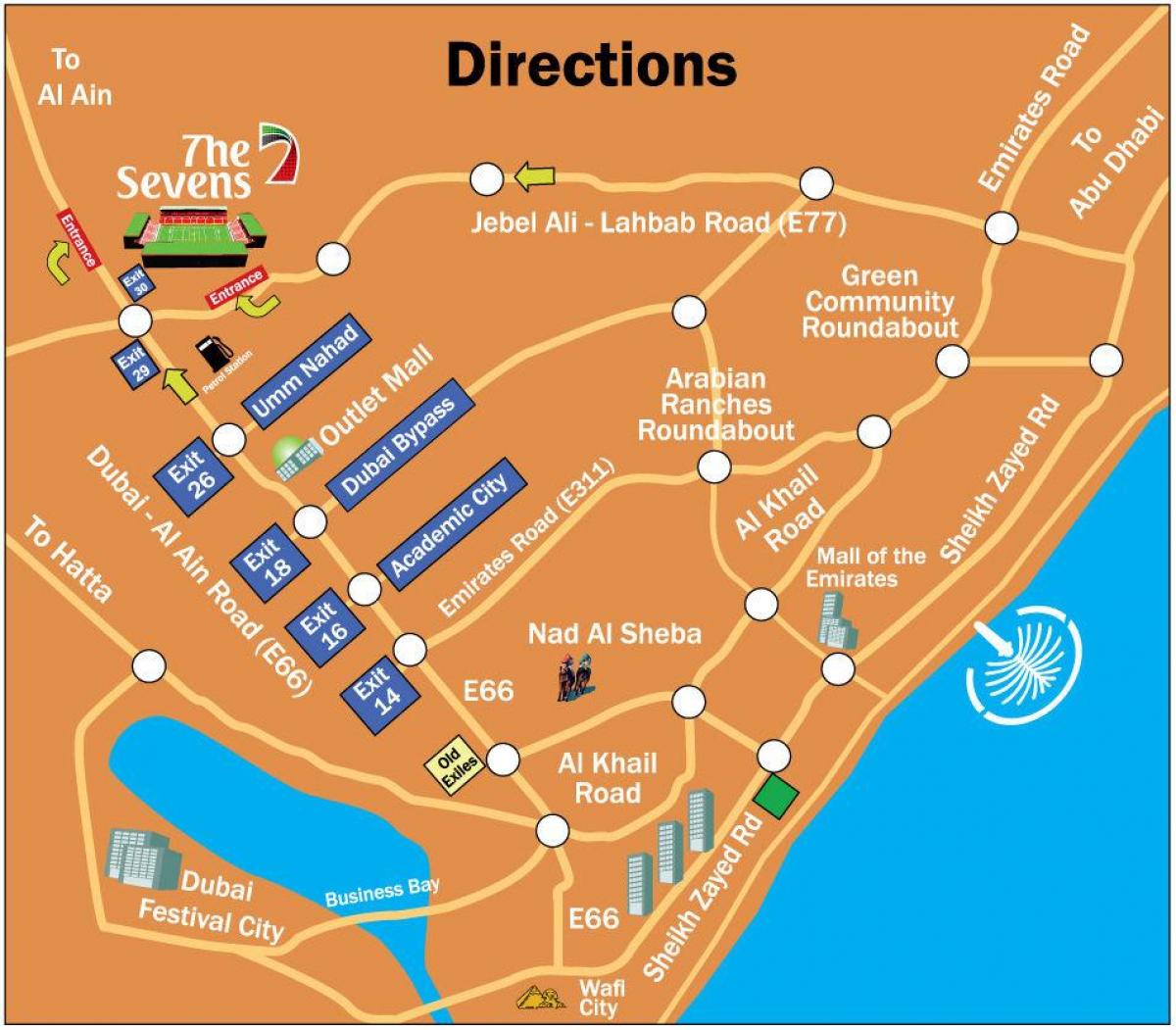 ragbi Sedmice Dubai lokaciju mapu
