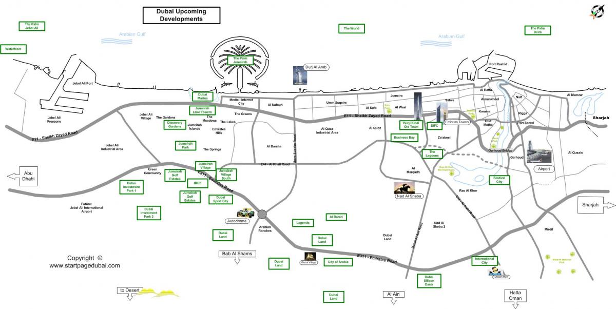 investicione park Dubai lokaciju mapu