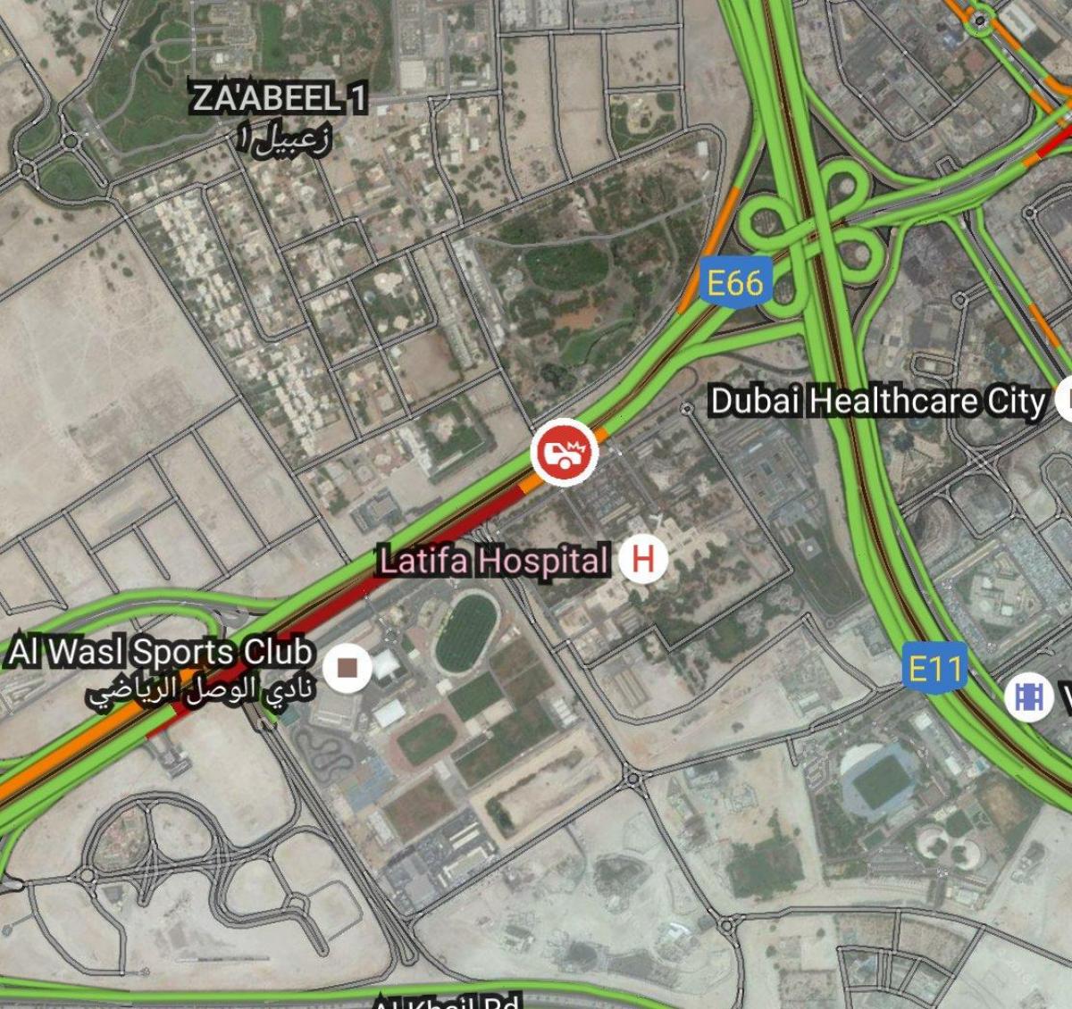 latifa bolnici Dubai lokaciju mapu