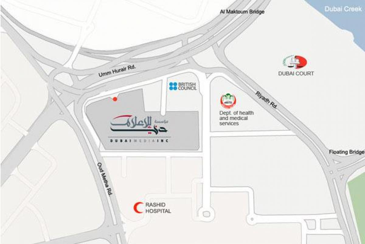 rashid bolnici Dubai lokaciju mapu