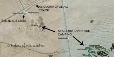 Al Qudra Jezero lokaciju mapu
