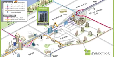 Mapa Američki školu za Dubai