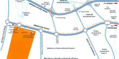 Mapa Dubai industrijski grad