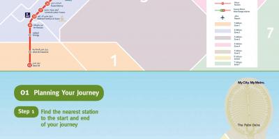 Metro mapu Dubai zelene crte