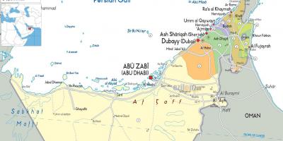 Mapa Dubai ujedinjenim arapskim Emiratima