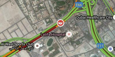 Latifa bolnici Dubai lokaciju mapu
